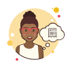 bubbles style girl with check icon