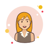 bubbles style blond long hair business lady icon