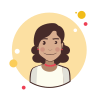 bubbles style brown curly hair lady mit roten ohrringen icon