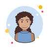 bubbles style brown long curly hair lady icon