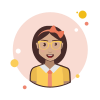 bubbles style brown haar geschäfts dame with glasses icon