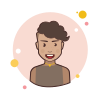 bubbles style braune kurze lockige haare lady icon
