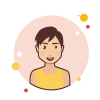 bubbles style 黄色衬衫的棕色短发女士 icon