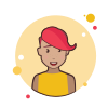 bubbles style rote kurze haar dame im gelben hemd icon