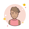 Short Curly Hair Lady in Pink Shirt icon