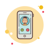 bubbles style accept or decline man call icon