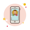 bubbles style accept or decline yellow classes man call icon