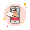 Mann im roten Hemd Messaging icon