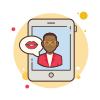 bubbles style man ipad kiss icon