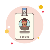 bubbles style id man in red glasses icon