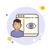 bubbles style man window eye icon