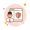bubbles style man window security shield icon