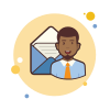 bubbles style man with mail icon