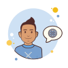 bubbles style man filmrolle icon