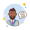 bubbles style mann in roten gläsern spielkarte icon