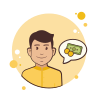 Mann im gelben Hemd-Geld icon