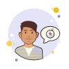 bubbles style mann mit einem kompass icon