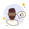 bubbles style man with beard like icon