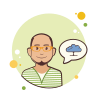 bubbles style man with yellow glasses icloud icon