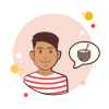 bubbles style man with coconut cocktail icon