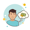 bubbles style man in blue shirt cash money icon