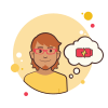 bubbles style man with charging battery icon