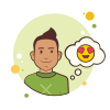 bubbles style man with in love emoji icon