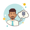 bubbles style mann mit datenbank icon