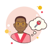 bubbles style man with key icon