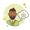 bubbles style man with keyboard icon