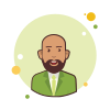 bubbles style bald man in green jacket icon