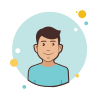 bubbles style man in blue t shirt icon