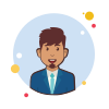 bubbles style business man in blue jacket icon