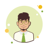bubbles style man in green tie icon