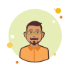 bubbles style man in orange shirt icon