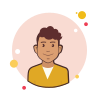 bubbles style man in orange sweater icon