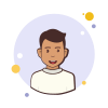 bubbles style man in white shirt icon