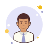 bubbles style man in violet tie icon