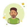 bubbles style 绿色衬衫的胡须的年轻人 icon