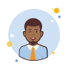 bubbles style mann mit orangefarbener krawatte icon