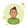 bubbles style man with brown hair in green sweater icon