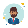 bubbles style mann mit bart im anzug icon