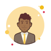bubbles style man with yellow tie in jacket icon