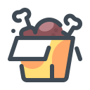 pastel color style drumstick icon