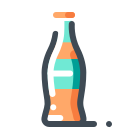 pastel color style orange soda bottle icon