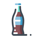 pastel color style orange soda bottle icon