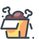 pastel color style chicken box icon