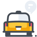pastel color style taxi speech bubble icon