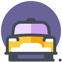 pastel color style taxi service icon