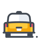 pastel color style taxi back view icon
